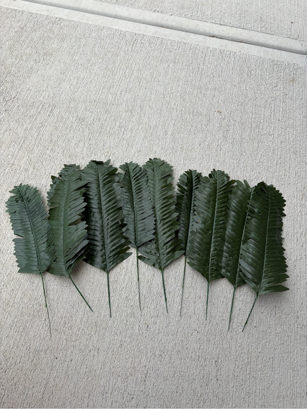 9 Artificial Palm Fern Garland Stems - Dark Green